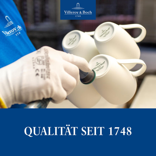 Villeroy & Boch – Newwave Caffè Cappuccino Tassen Set, Spülmaschinenfest, Mikrowellensicher, Cappuccinotassen, Kaffee Geschirr Set, Tasse, Untertasse, Löffel, Premium Porzellan, Edelstahl
