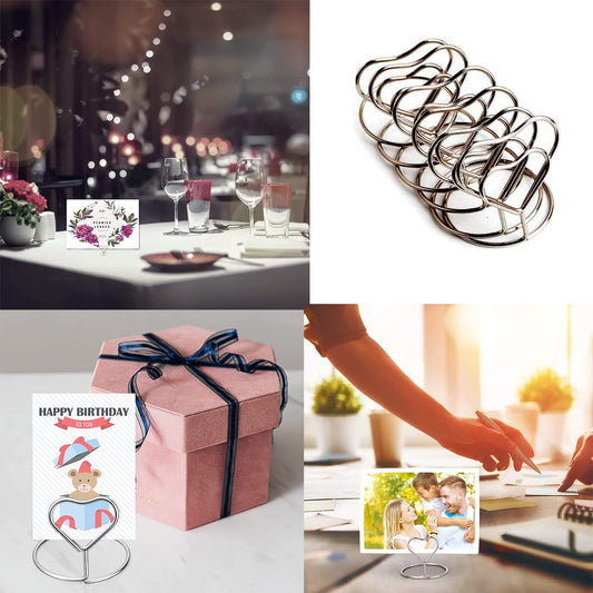 GZjiyu 30 Stk Fotohalter Herz, Menükartenhalter Hochzeit, Rundebasis Memohalter Herz für Hochzeit Platzkartenhalter Memohalter Sitzkartenhalter Tischnummernhalter Tischdekoration