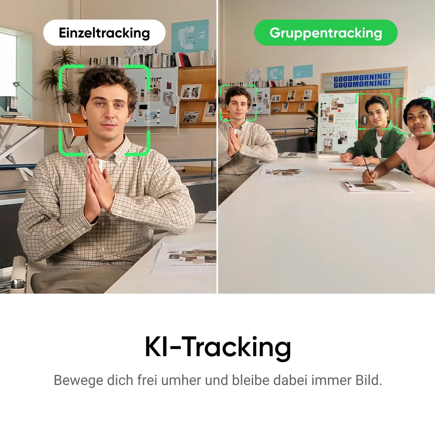 Insta360 Link 2 Standard Bundle - 4K Webcam für PC/Mac, 1/2" Sensor, KI-Tracking, HDR, Mikrofon mit KI-Geräuschunterdrückung, Gestenkontrolle für Streaming, Videoanrufe, Gaming, kompatibel mit Zoom