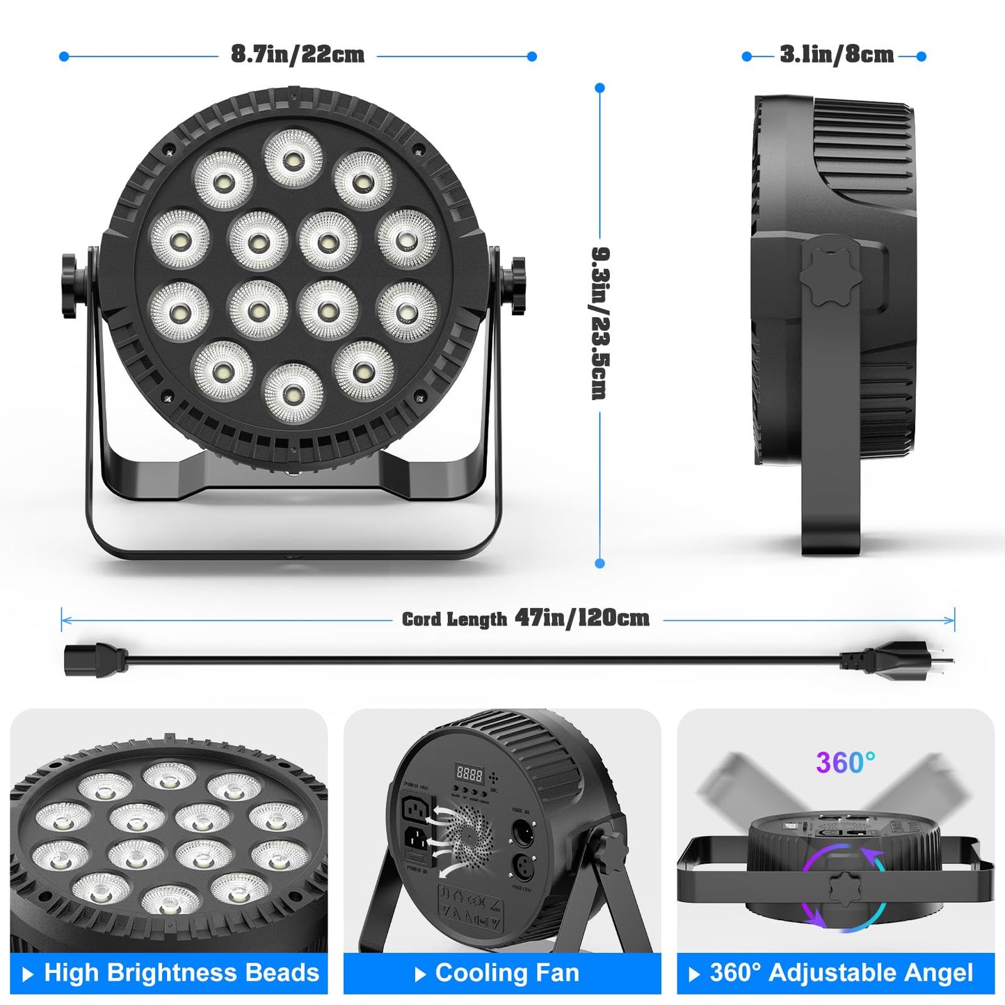 4PCS RGBW LED Par Licht, HOLDLAMP 84W Par Scheinwerfer mit Sound Aktivierung, DMX 4/8CH Bühnenlicht Strahler für Bar DJ Disco Geburtstag Party