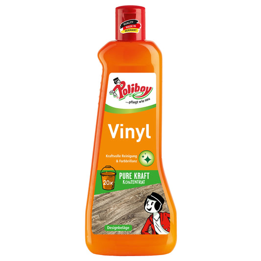 POLIBOY Vinyl Reiniger - Bodenreiniger für Designbelag - Wischpflege als Reinigungskonzentrat mit Jojobaöl - 1x 500 ml - Made in Germany