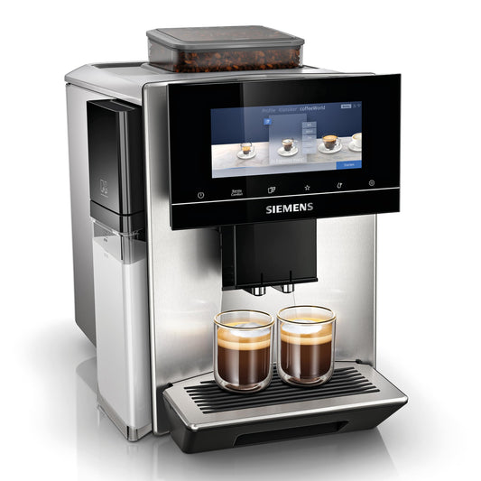 SIEMENS Kaffeevollautomat EQ900 plus TQ903DZ3, automat. Reinigung und Entkalkung, App-Steuerung, intuitives Full-Touch-Display, Barista-Modus, Geräuschreduzierung, Premiummahlwerk, 1500 W, edelstahl