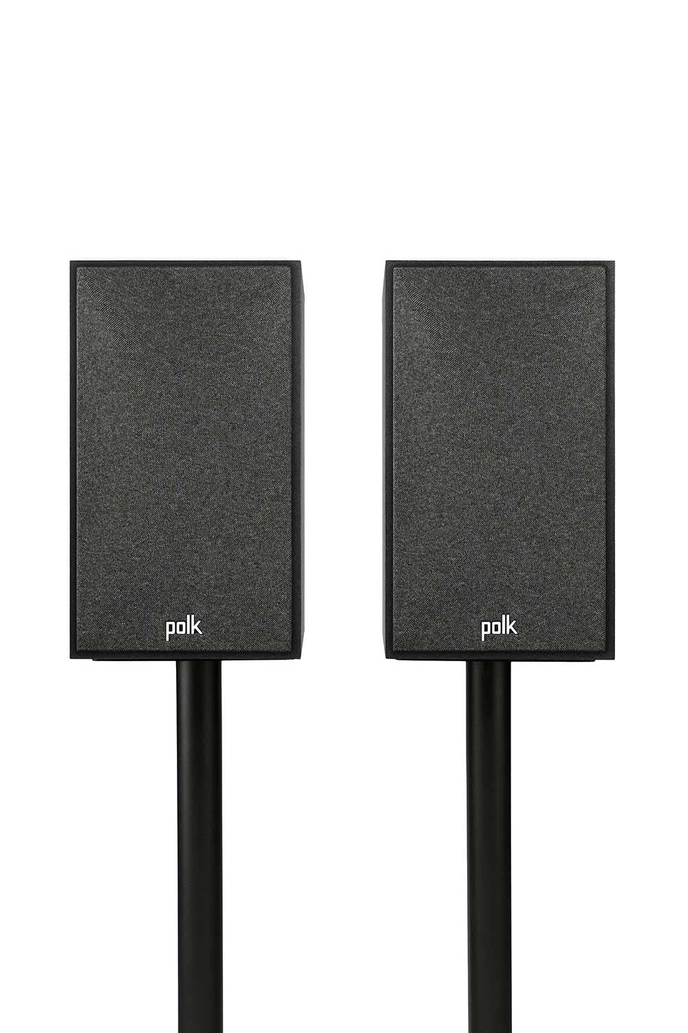 Polk Audio Monitor XT20 Regallautsprecher, Stereolautsprecher, Surround Lautsprecher, Hi-Res Zertifiziert, Dolby Atmos und DTS:X kompatibel, HiFi und Heimkino Lautsprecher (Paar), Schwarz