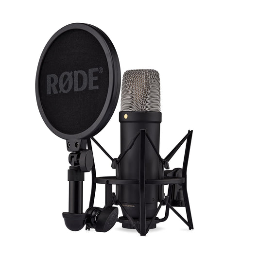 RØDE NT1 5 Generation Großmembran-Kondensatormikrofon mit XLR- und USB-Ausgang, Mikrofonspinne und Popfilter für Musikproduktion, Gesangsaufnahmen und Podcasts (schwarz)