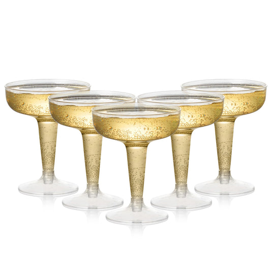 MATANA 24 Premium Coupégläser aus Kunststoff (120ml) – Mehrweg Cocktailgläser, Sektschalen, Sektgläser Plastik, Weingläser, Margarita Gläser für Hochzeiten, Geburtstage, Partys