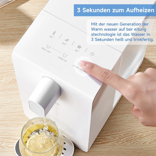 Watus Heißwasserspender, Instant-Wasserspender, Wasserspender mit Filterung und Heizung, Enthält 3 Filterpatronen. Filtern Sie Wasser, um Kalk, Chlor, Blei und Kupfer im Leitungswasser zu reduzieren
