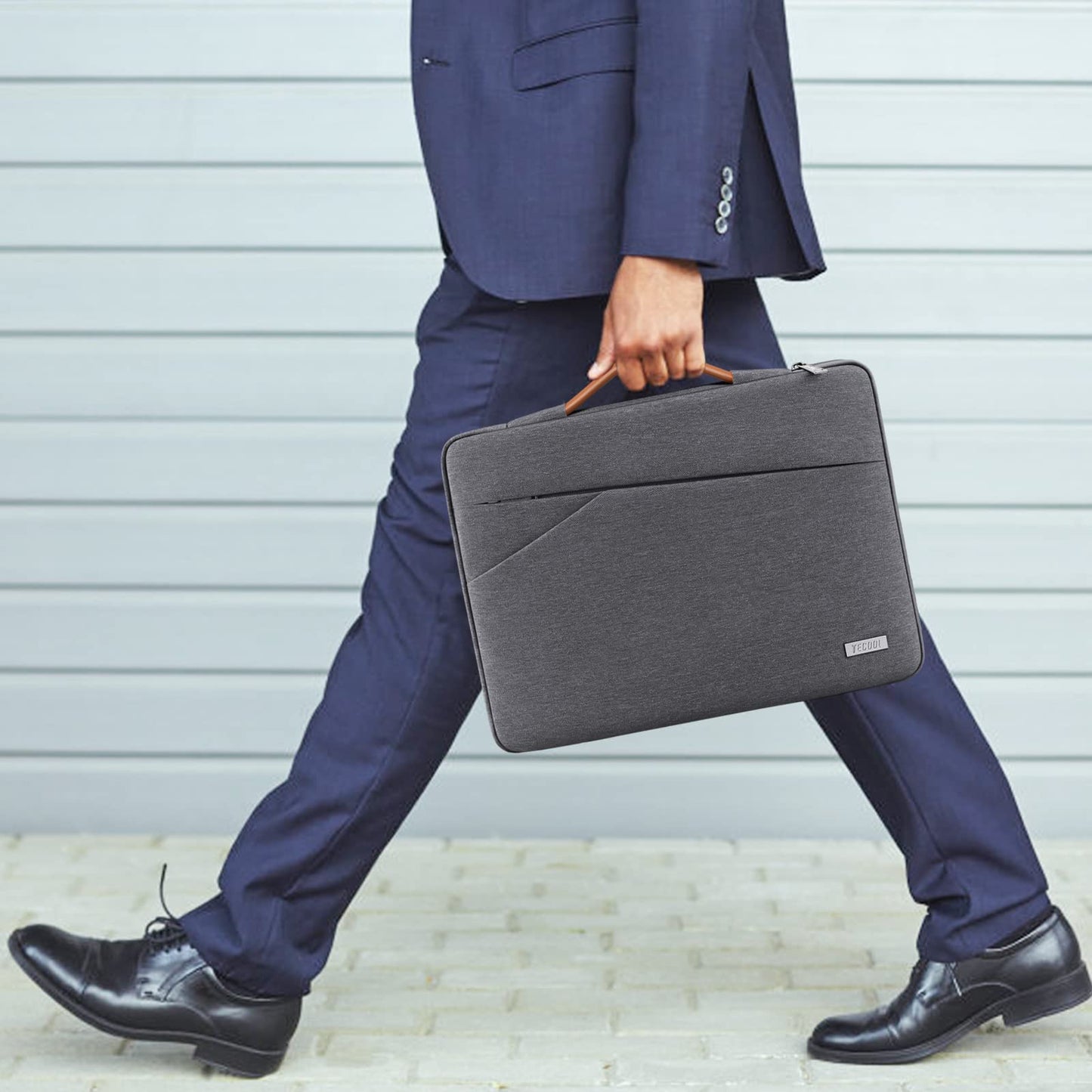 TECOOL 15,6 Zoll Laptoptasche Hülle Tasche für 15-15,6'' Lenovo Thinkpad Ideapad HP Dell Acer ASUS Samsung Chromebook Laptop Wasserdicht Notebooktasche Stoßfestes Schutzhülle, Dunkelgrau