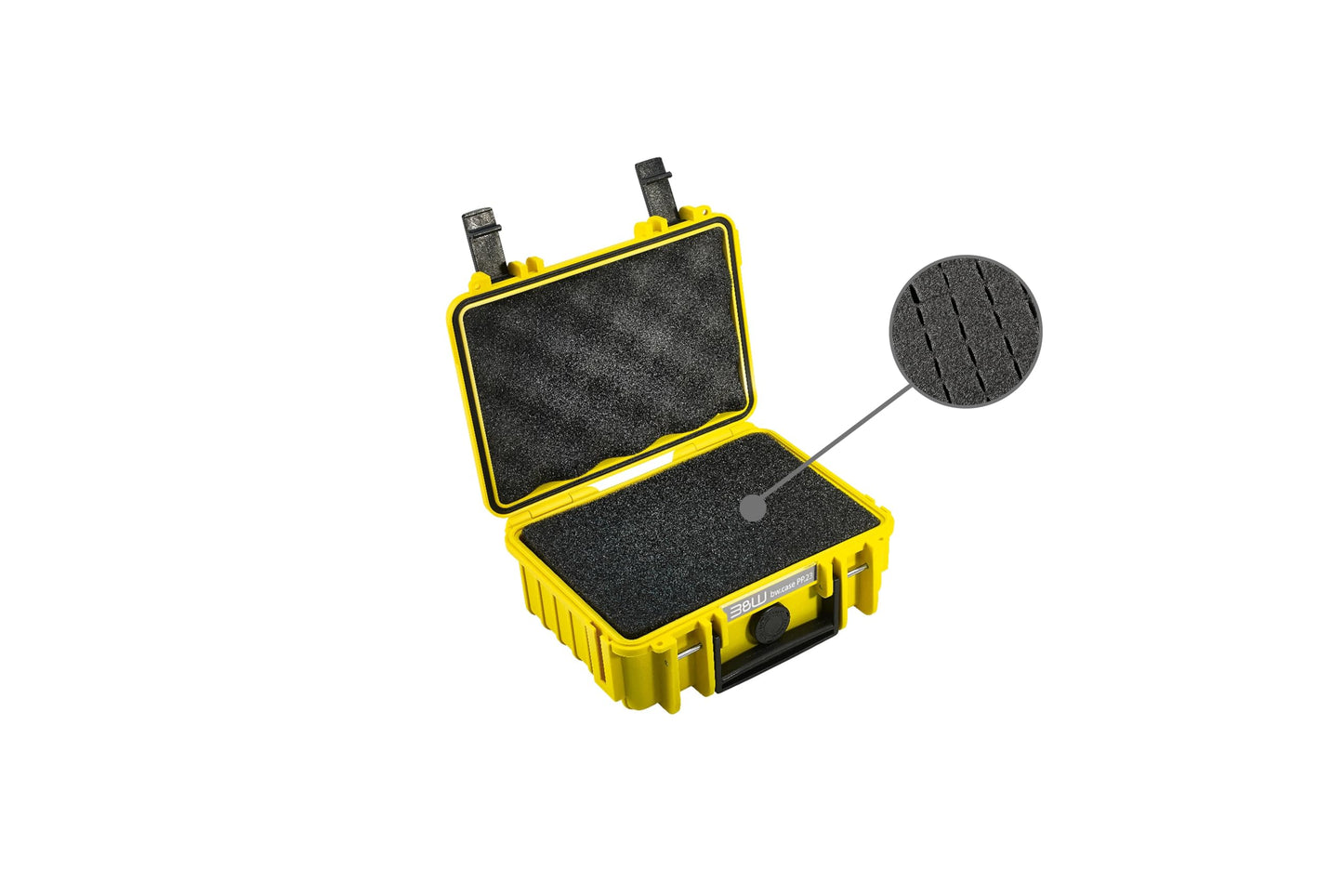 B&W Transportkoffer Outdoor - Typ 500 - Gelb mit Würfelschaum - Wasserdicht nach IP67 Zertifizierung, Staubdicht, Bruchsicher und Unverwüstlich