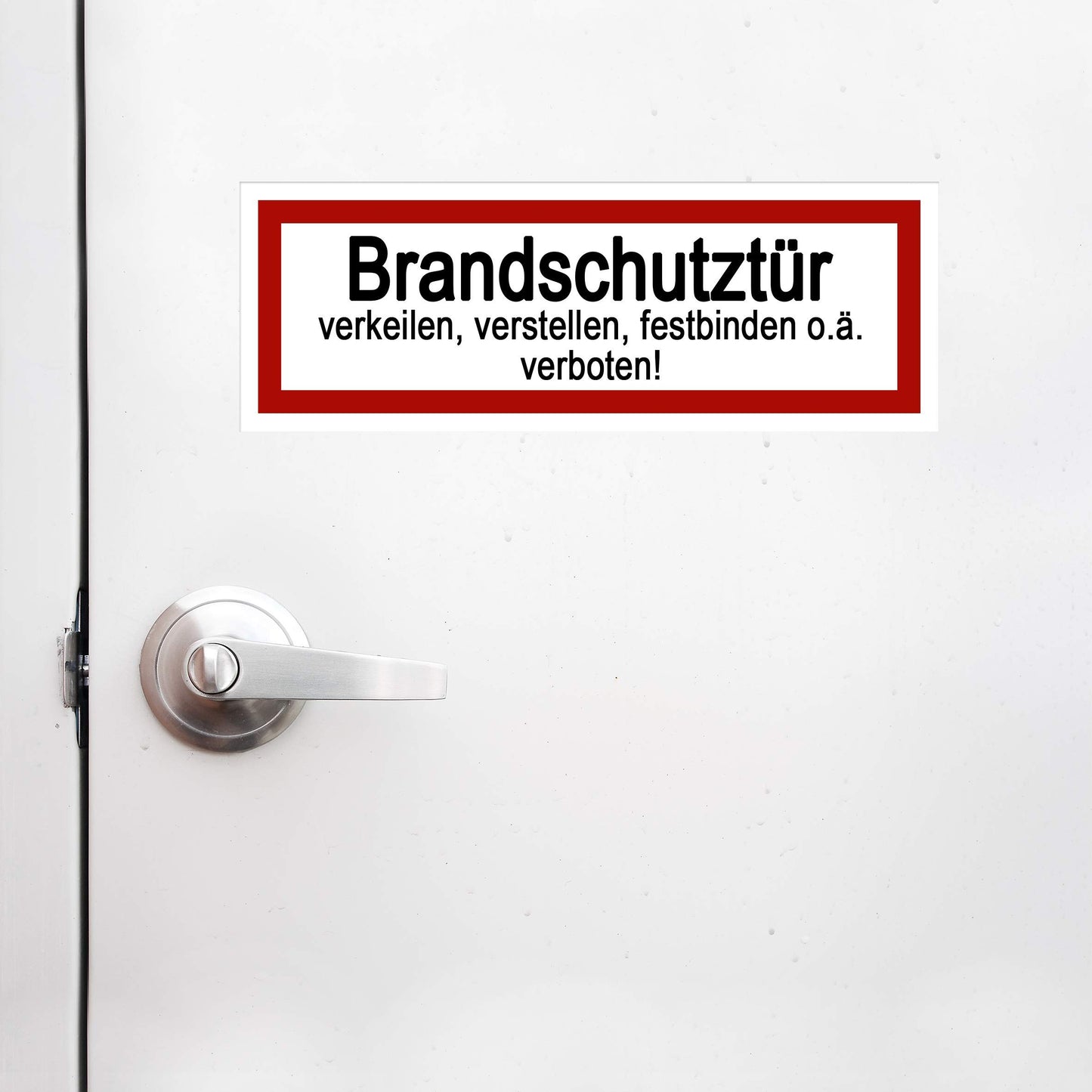 10 Stück Brandschutztür Aufkleber 21x7,2cm Sticker Brandschutztür verkeilen, verstellen, festbinden oder ähnliches verboten Warnhinweis mit UV Schutz für Außen-und Innenbereich