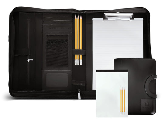 Pink Bunny Arts Schreibmappe A4 - Dokumentenmappe in hochwertiger Lederoptik - Konferenzmappe A4 inkl. Klemmbügel - Notizbuch Bürobedarf