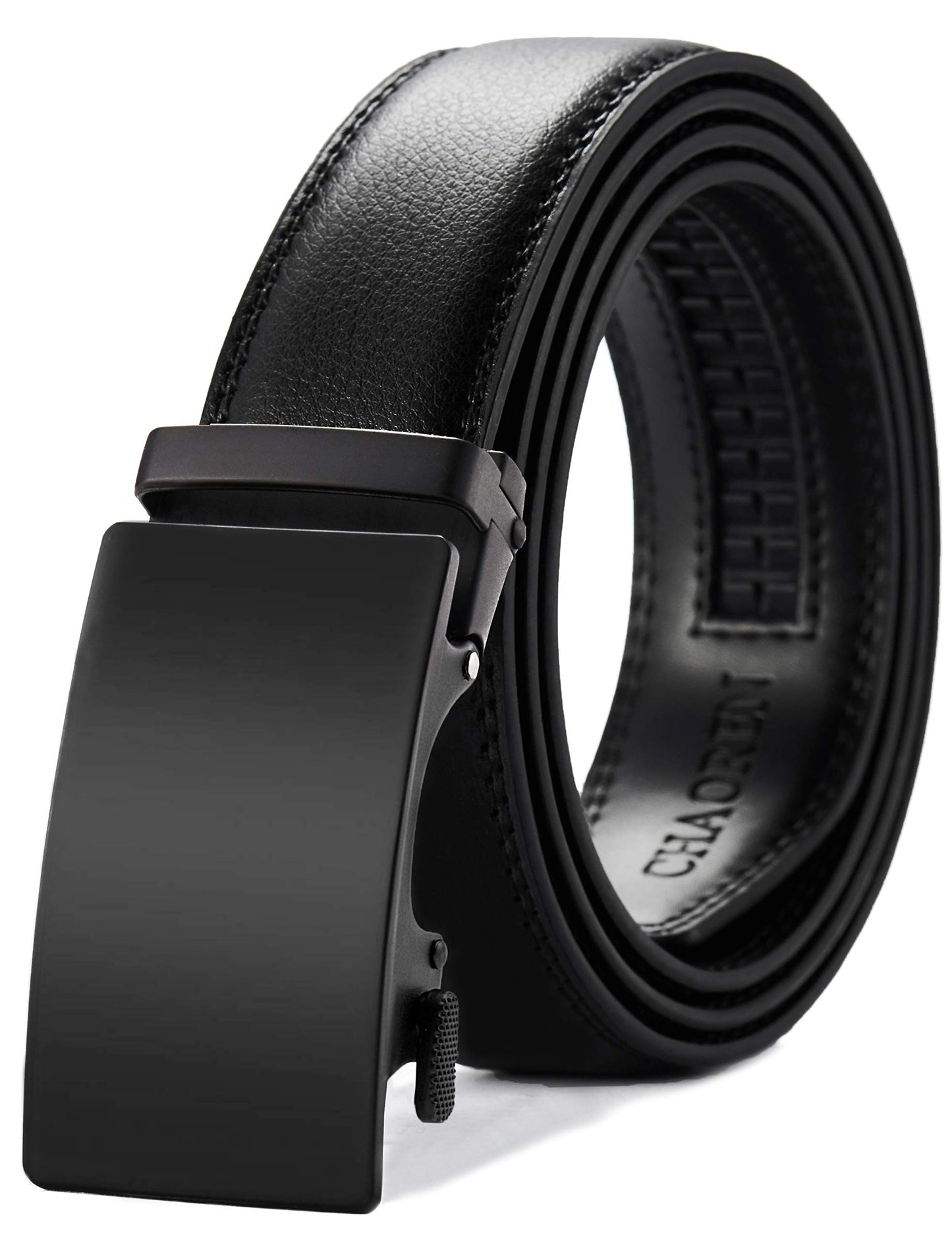 CHAOREN Gürtel Herren, Automatik Ledergürtel Herren Ratsche für Herren Business Anzug, 35mm Gürtel ohne Löcher, Größe Angepasst