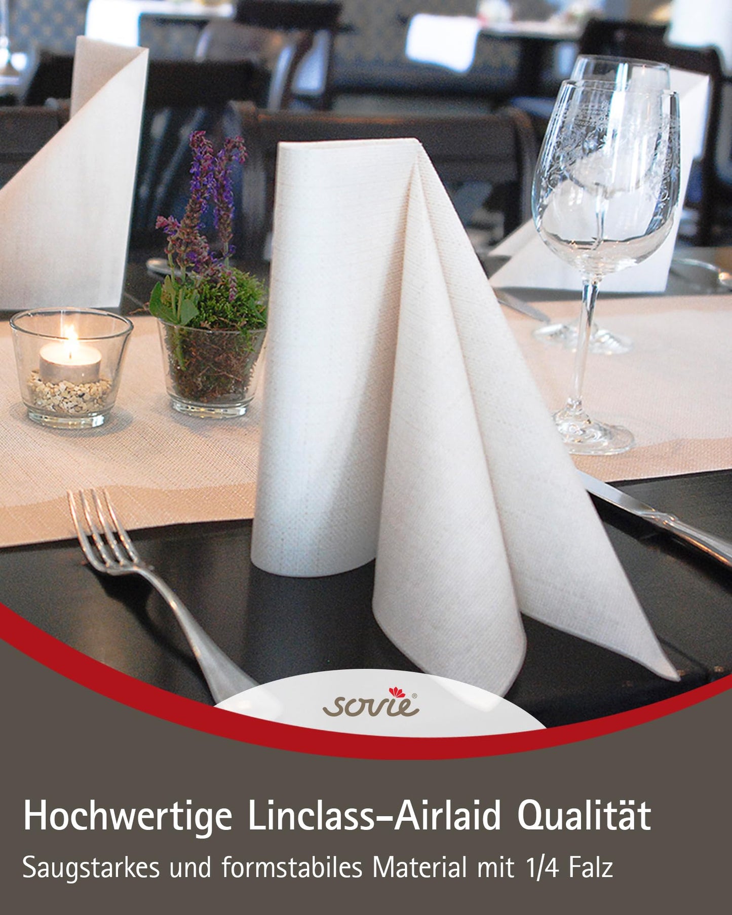 Sovie Linclass Airlaid Servietten Apfelgrün 50 Stück - hochwertige Einwegservietten 40 x 40 cm - Reißfest, Saugstark & Formstabil - ideal für Hochzeit & Partys