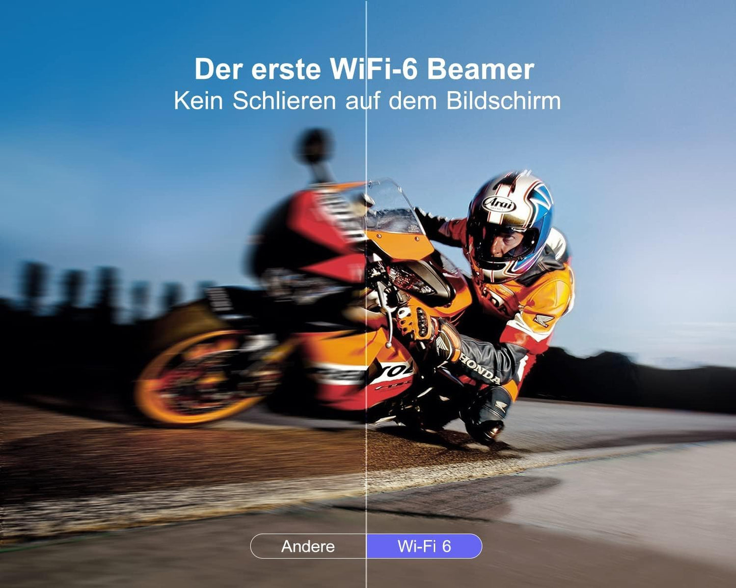 Beamer【Autofokus/Trapezkorrektur】 25000 Lumen WiFi6 Bluetooth Full HD 1080P Beamer Unterstützt 4K, 4P/4D Trapezkorrektur 50% Zoom 300 '' LED Heimkino Video Beamer, für Fire Stick/PS5 Handy Projektor