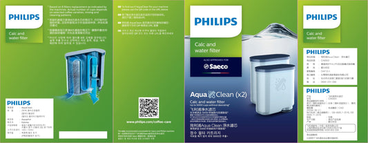 Philips AquaClean Filter, Kalkschutz, natürliche Kalkentfernung, verbesserter Kaffeegeschmack, einfache Installation, bis zu 5.000 Tassen ohne Entkalken, Click&Go-System, 2x Filter im Set (CA6903/22)
