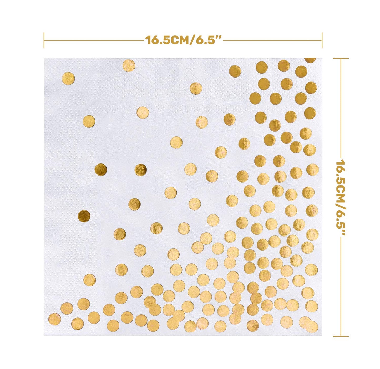 iZoeL 60 Servietten Partyservietten Gold Dots 33 x 33cm 3-lagig Geburtstag Foiled Papierservietten Paper Napkins für Party Hochzeit Weihnachten silvester