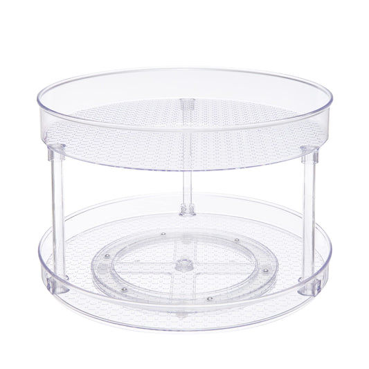 Amazon Basics Drehregal Lazy Susan, 2 Ebenen, transparent, Organizer, 30,5 cm