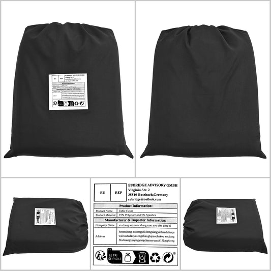 4er-Set Noir Schwarzer Stehtisch Husse, Spandex Quadratische Ecktischdecke Passend für Ø 80-85cm Kleine Bar Esstische,Waschbare Tischdecken für Mariage Réceptions - und Kneipentische(80×110 cm)