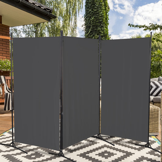 EINFEBEN Paravent 260x180cm 3 Trennwände Sichtschutzwand Anthrazit Raumteiler Stellwand Raumteiler Trennwand Sichtschutz