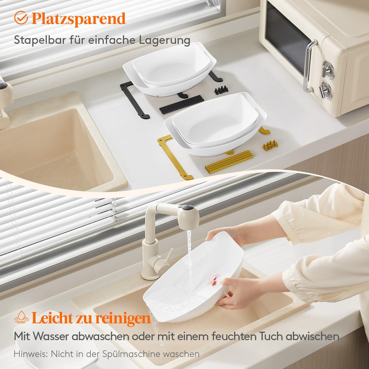 Lifewit Obst Etagere mit 3 Etagen,Obstschalen aus Kunstsoff mit Schwarzem Metallregal, Obstkorb Etagere 3 Stöckig, Obstständer Obstregal mit Weiße Servierplatte für Buffets/Obst/Snack/Gemüse/Desserts