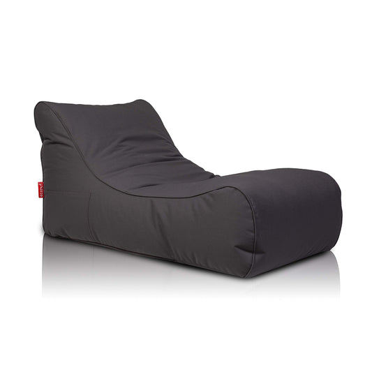 Ecopuf Wetterfester Outdoor Sitzsack Master Chaise Longue - Sitzsack mit Staufach und Griff - Wasserfester Stoffsack - Entspannungssessel - Wohnungseinrichtung - 115x65x60cm, Grau M11
