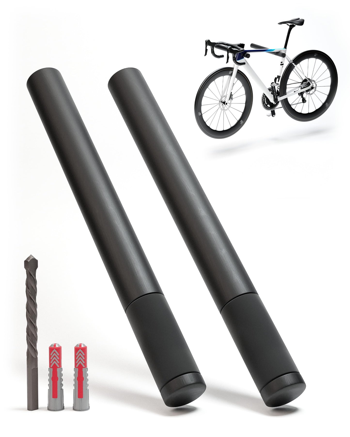 Borgen Fahrrad Wandhalterung Holz mit 20 kg Tragkraft - stabile Fahrradhalterung Wand für Rennrad, MTB und E-Bike - Schwarz Natur