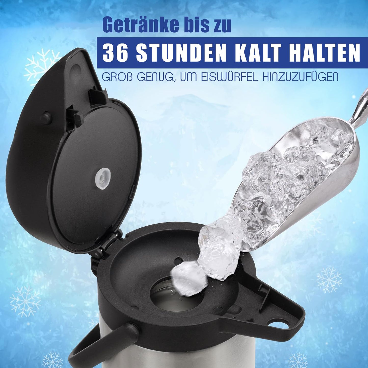 Vondior Airpot Pumpkanne 2,5 liters- Professionelle isolierte Kaffeekaraffe aus Edelstahl, Thermoskanne, Thermos-Getränkespender, Geeignet Für Partygetränke
