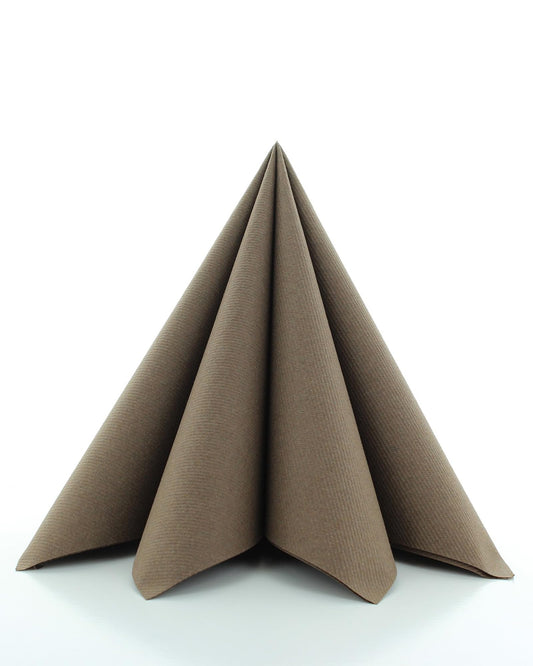 Sovie HORECA Airlaid-Servietten 40x40 cm, hochwertige Einweg-Servietten, extrem saugstark und stoffähnlich, ideal für Gastronomie, 50 Stück, Braun