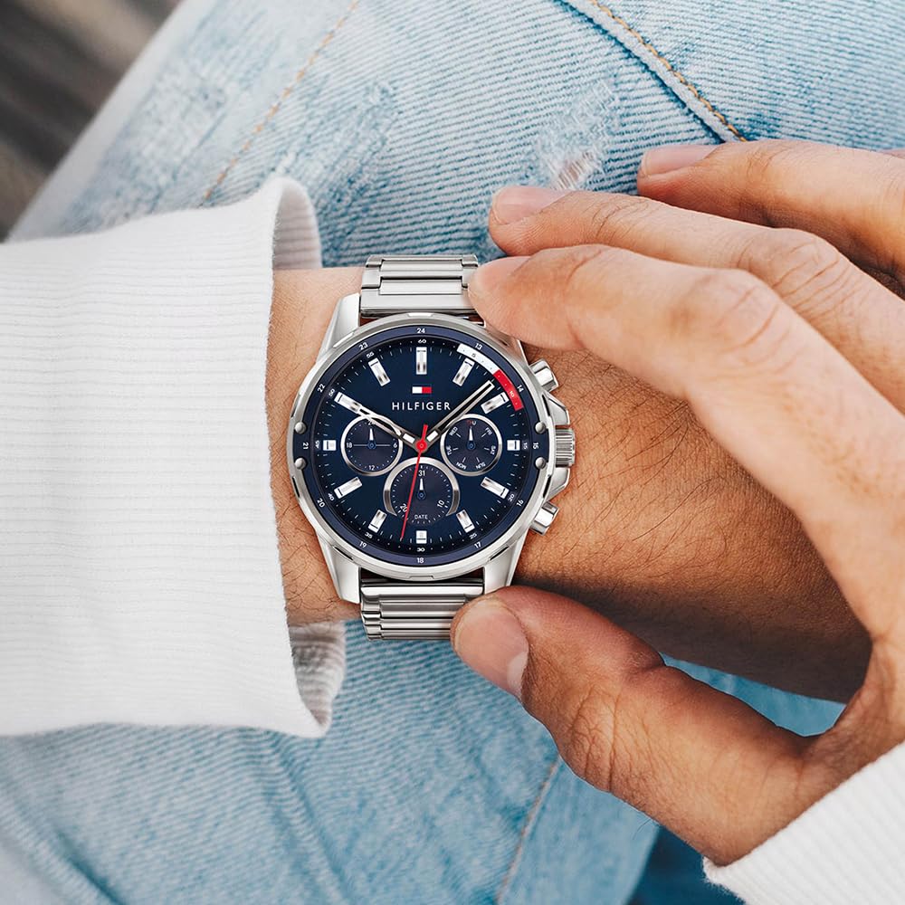Tommy Hilfiger Multi Zifferblatt Quarz Uhr für Herren mit Edelstahl- oder Silikonarmband