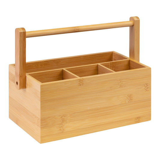 Westmark Küchen-Organizer/Tischbutler, 4 Fächer, mit Tragegriff, Maße: 28 x 15 x 22 cm, Bambus, Tapas + Friends, Hellbraun, 69802270