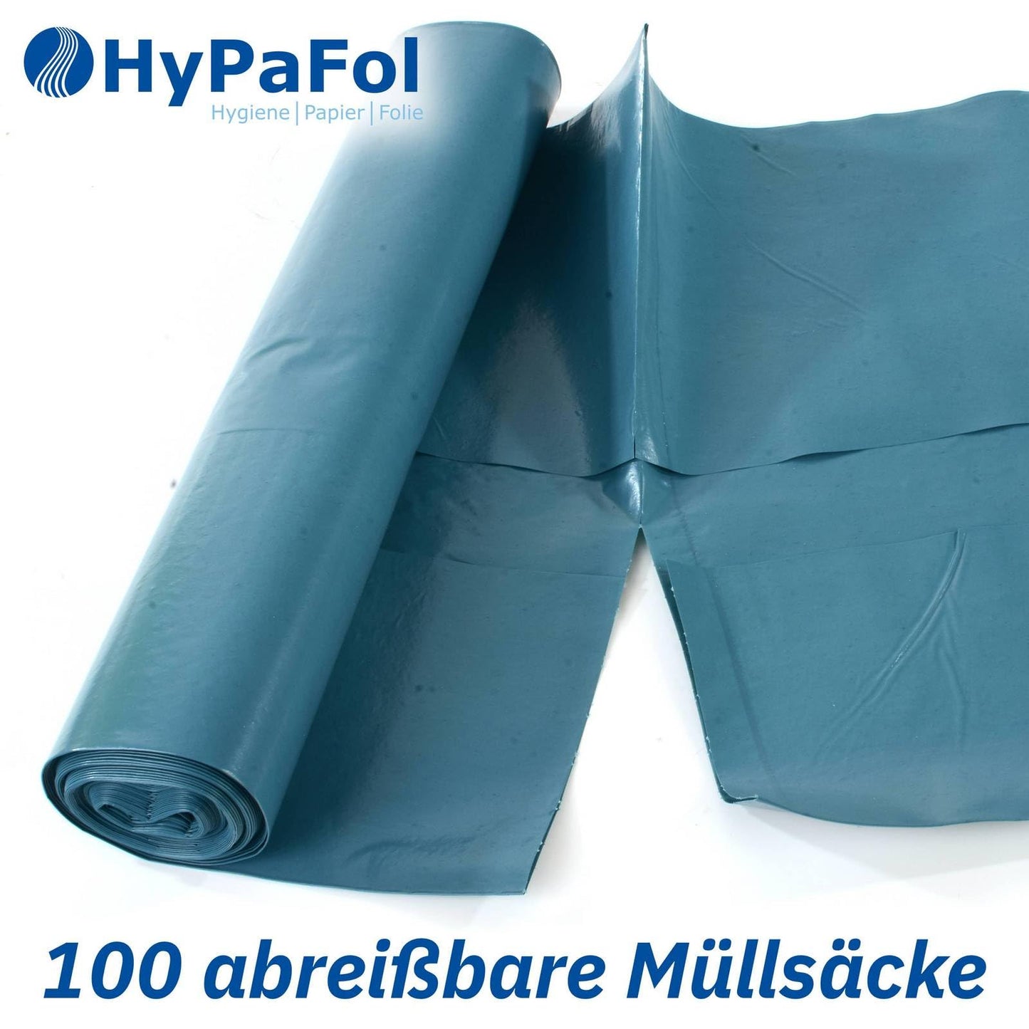 🆄🅽🆂🅴🆁 𝗧𝗜𝗣𝗣: Hypafol 100 Stück reißfeste Müllsäcke | extra starke Abfallsäcke | 10 blaue Rollen | 120 L Fassungsvolumen | stabile Müllbeutel aus umweltfreundlicher Recyclingfolie