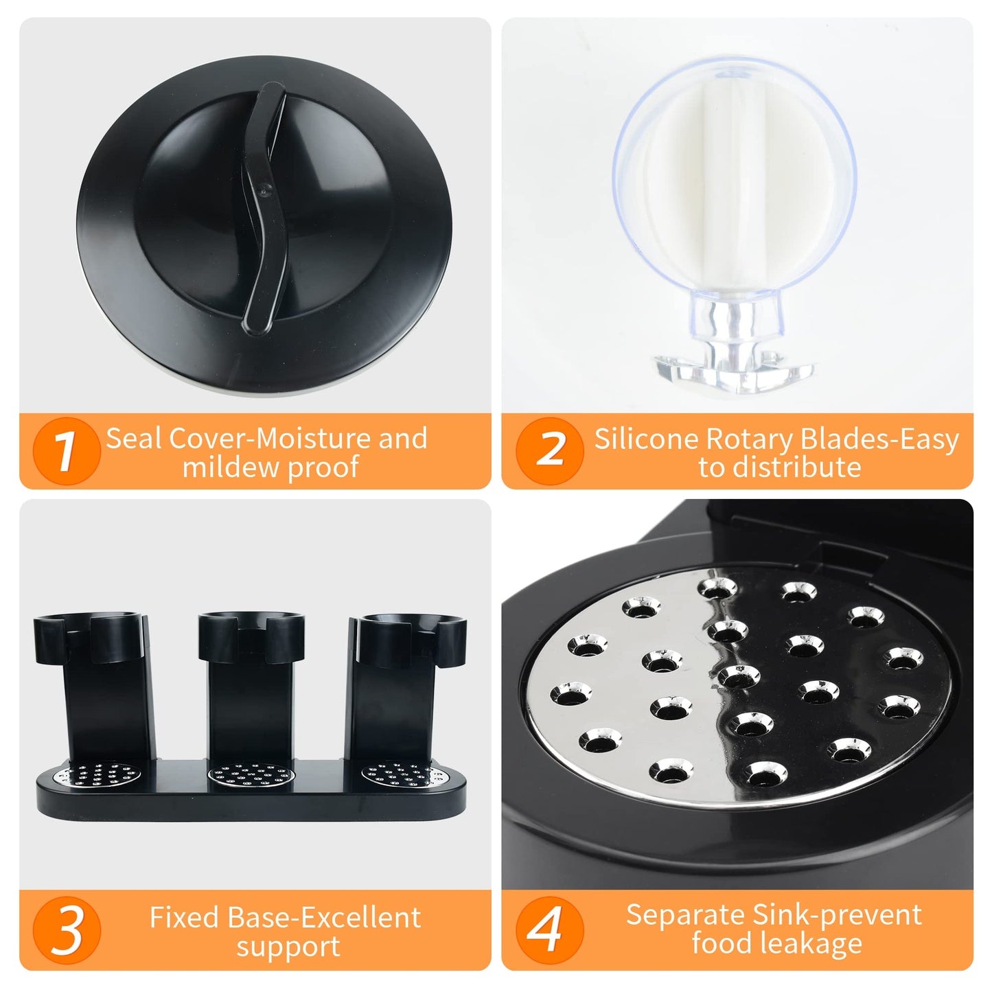 Sinceroduct Triple Food Dispenser Cereal Containers Storage Dispenser Food Storage Container Cereal Dispenser