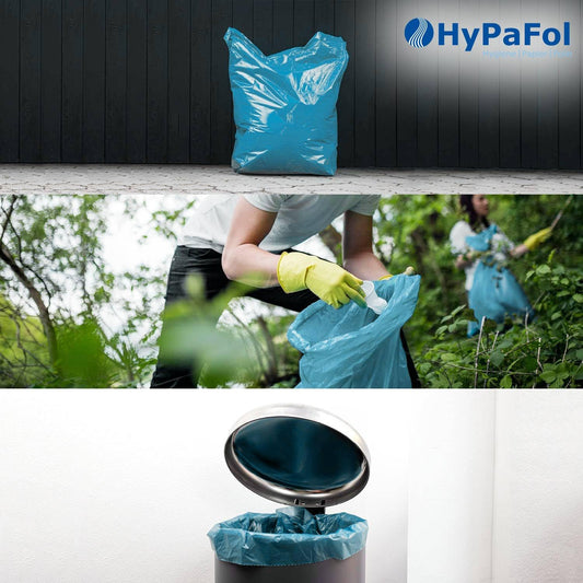 🆄🅽🆂🅴🆁 𝗧𝗜𝗣𝗣: Hypafol 100 Stück reißfeste Müllsäcke | extra starke Abfallsäcke | 10 blaue Rollen | 120 L Fassungsvolumen | stabile Müllbeutel aus umweltfreundlicher Recyclingfolie