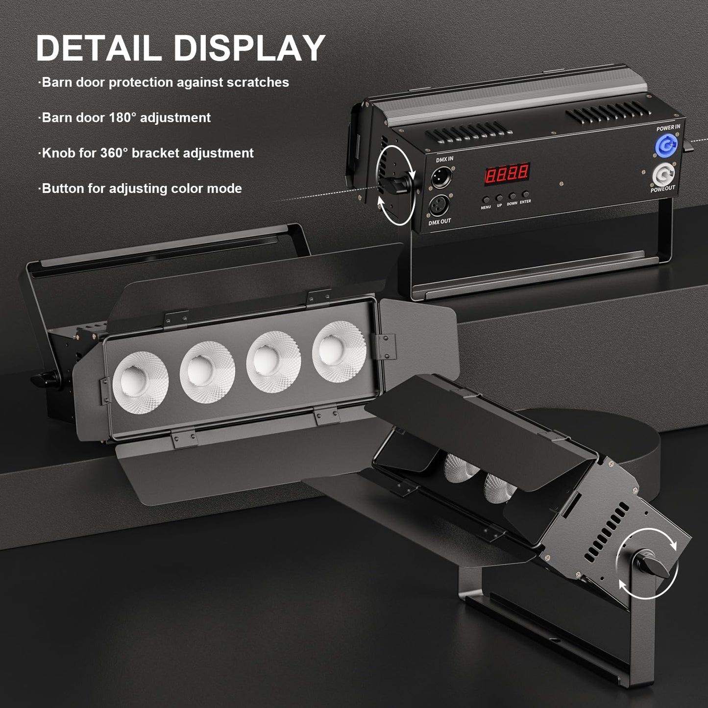 200W COB Par Licht 2 in 1 Kalt/Warmweiß Lichteffekte LED Par Strahler 3200K/6500K Bühnenlicht mit Verdunkelungspanel dmx512 Spotlight für Bühne Kirche Club Party Lichttechnik Hochzeit Beleuchtung