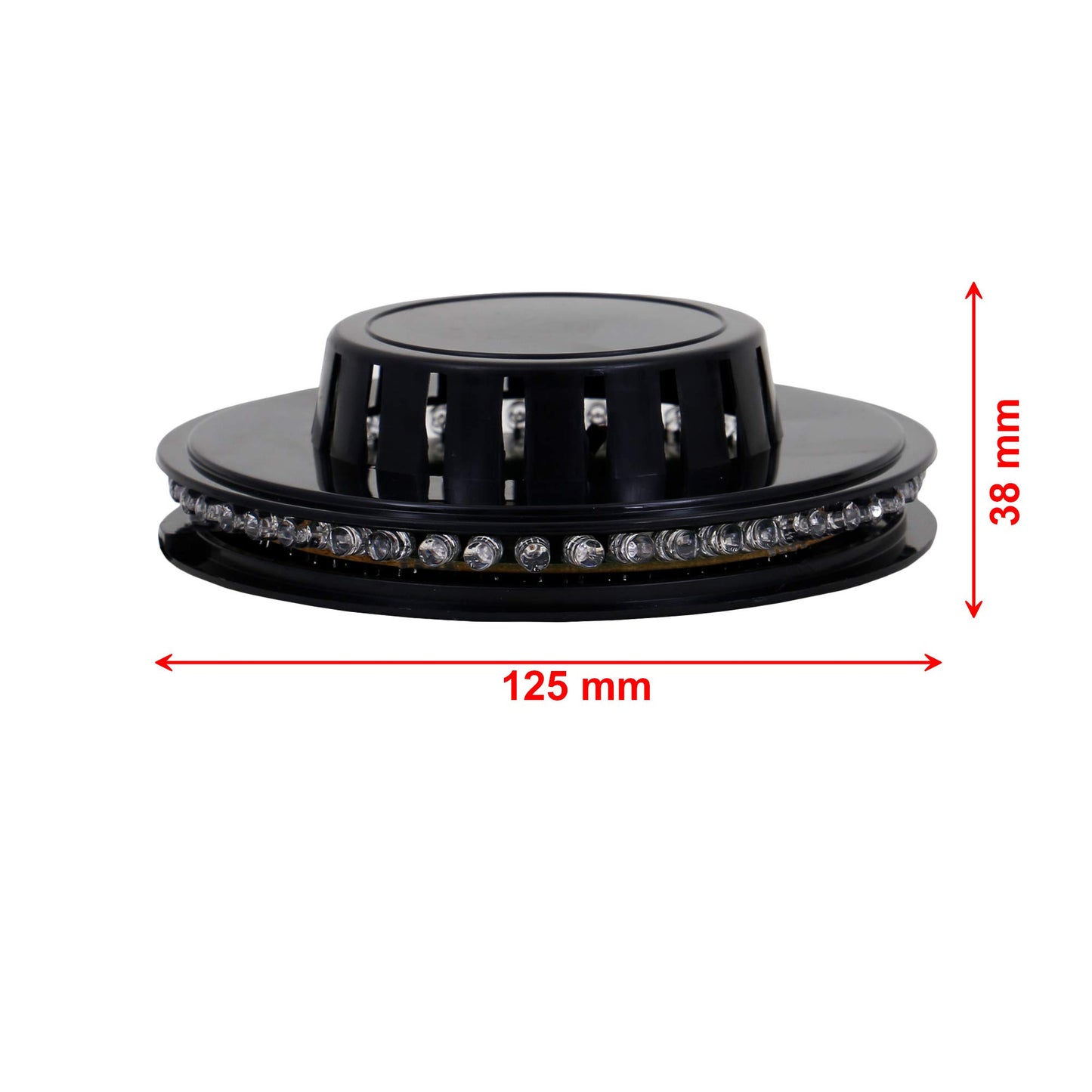 BRILONER - LED Partylicht mit Musiksensor, buntes RGB Licht, max. 3W, USB-Anschluss, Discolicht, Party Gadgets,Lichtrad, LED Licht, Partybeleuchtung, Deko Geburtstag, 12,5x3,8 cm, Schwarz
