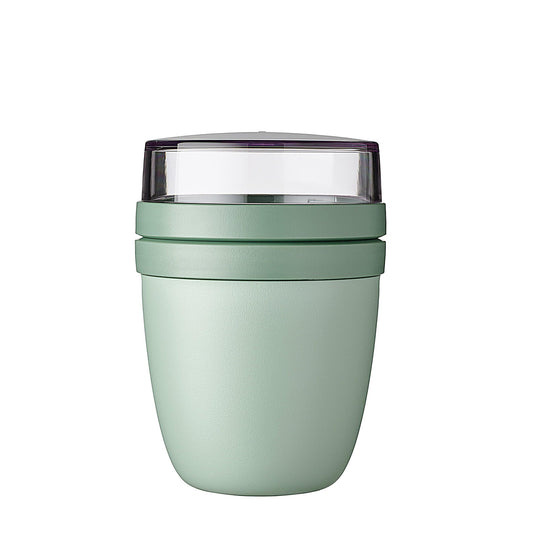 Mepal Müslibecher to go, praktischer Joghurtbecher to go - Unterteilung für Joghurt & Müsli - Geeignet für Gefrierschrank, Mikrowelle & Spülmaschine - 500 ml + 200 ml - Nordic Sage