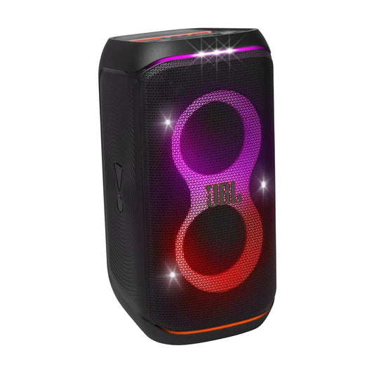 JBL PartyBox Stage 120 in Schwarz – Tragbare Bluetooth-Lautsprecher-Box mit JBL Pro Sound, Lichtshow, KI-Sound-Boost und Teleskopgriff – 12 h Laufzeit