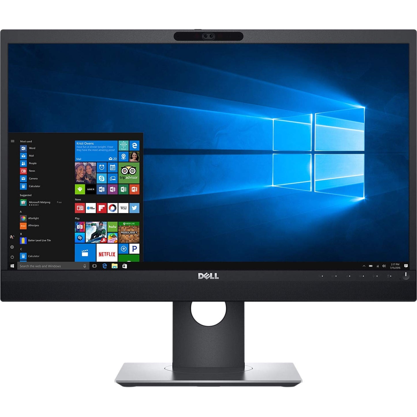 Dell 24IN Video Conferencing Monitor P2418HZ – 23,8 Zoll Full HD Display, Integrierte Webcam, Mikrofon und Lautsprecher, Ergonomisches Design