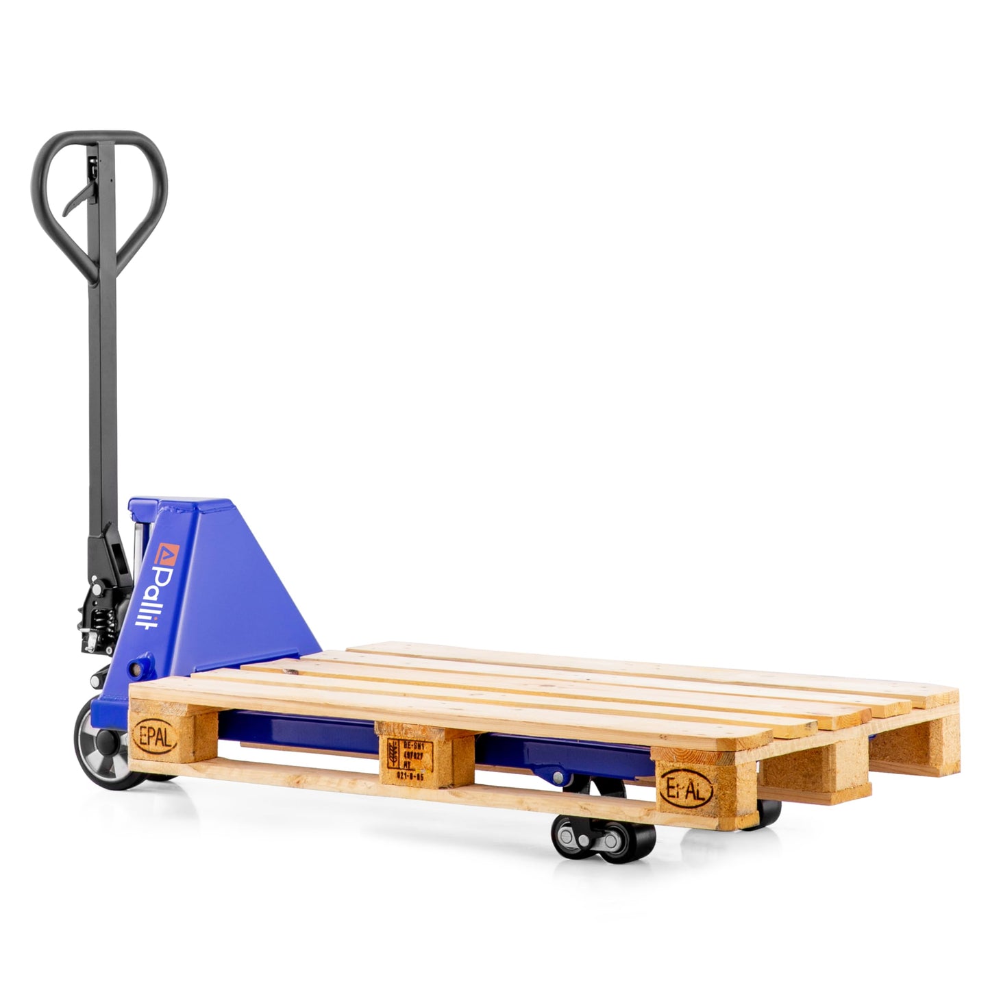 Pallit Hubwagen 2500 kg aus Stahl 1150 mm Gabellänge FIVE-R Gummirollen Gabelhubwagen Handhubwagen Palettenwagen Blau
