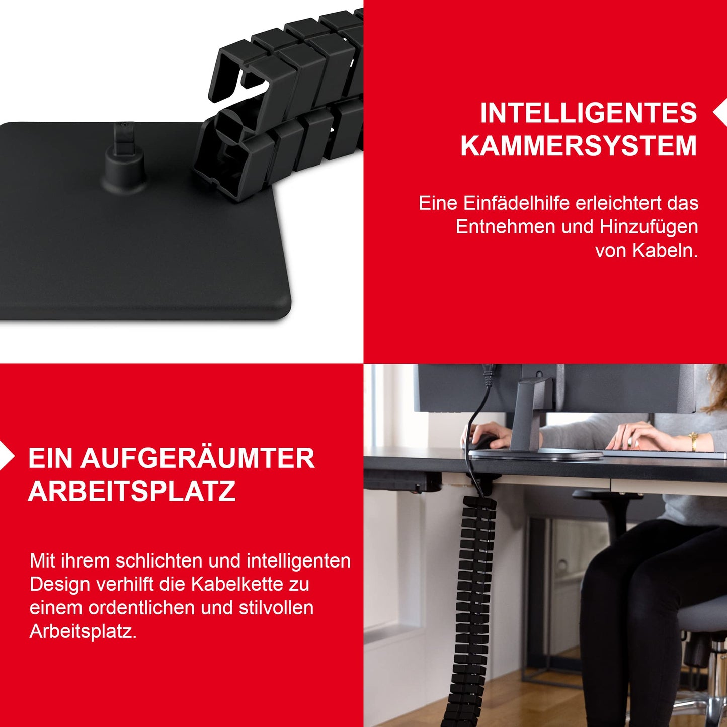 OL Oskar Lehmann Kabelführung eckig Kuba Slim Line Länge: 1260 mm, Kabelschlauch, schwarz