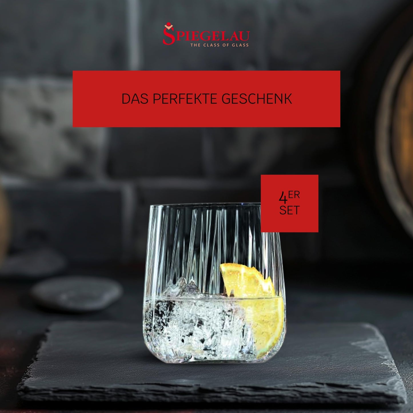 Spiegelau 4-teiliges Gläser Set, 340 ml, LifeStyle, 4450175, Trinkgläser aus Kristallglas, Tumbler spülmaschinenfest