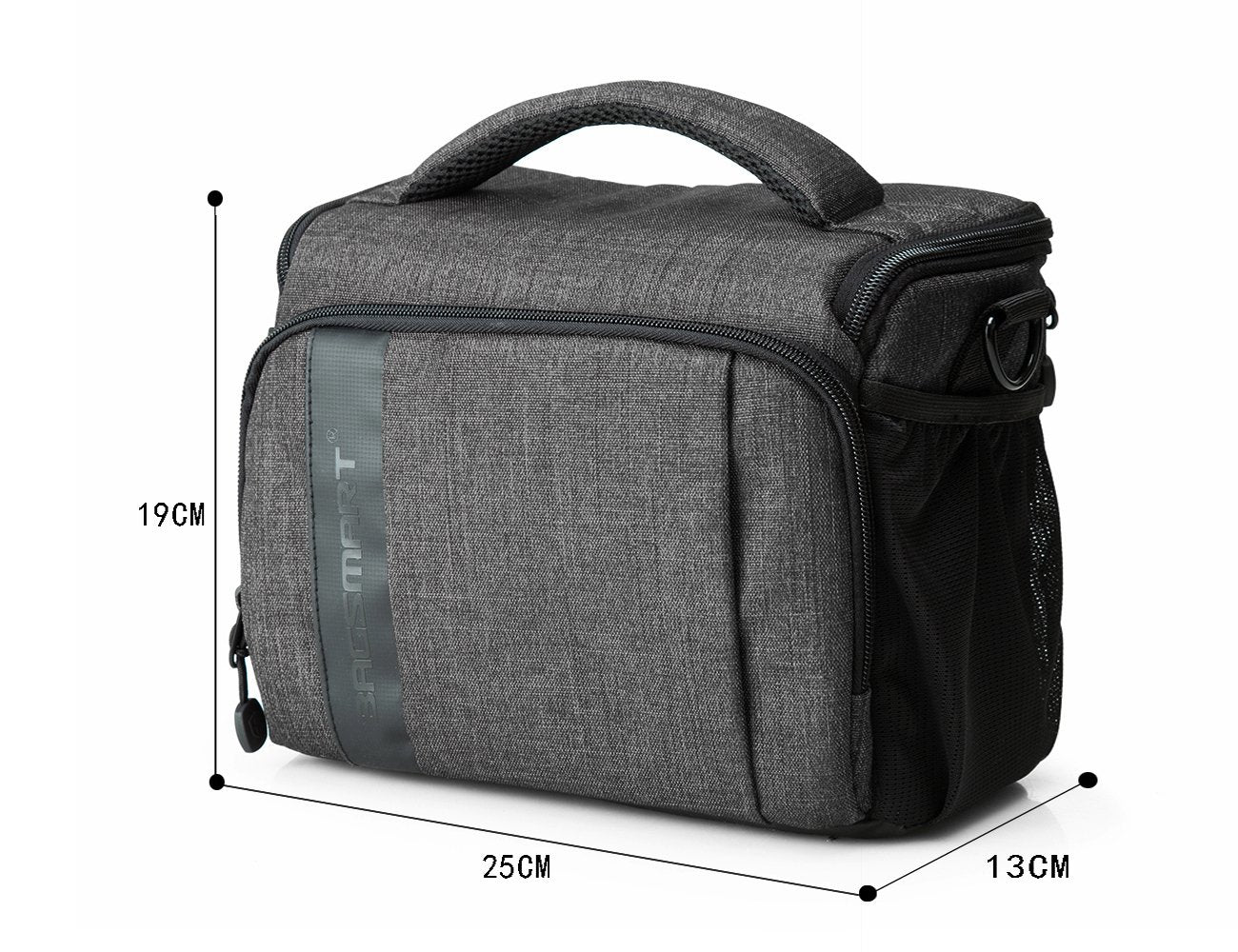 BAGSMART Kameratasche Spiegelreflex DSLR SLR Fototasche Spiegelreflexkamera Systemkamera Objektive Zubehör mit Regenschutzhülle Grau