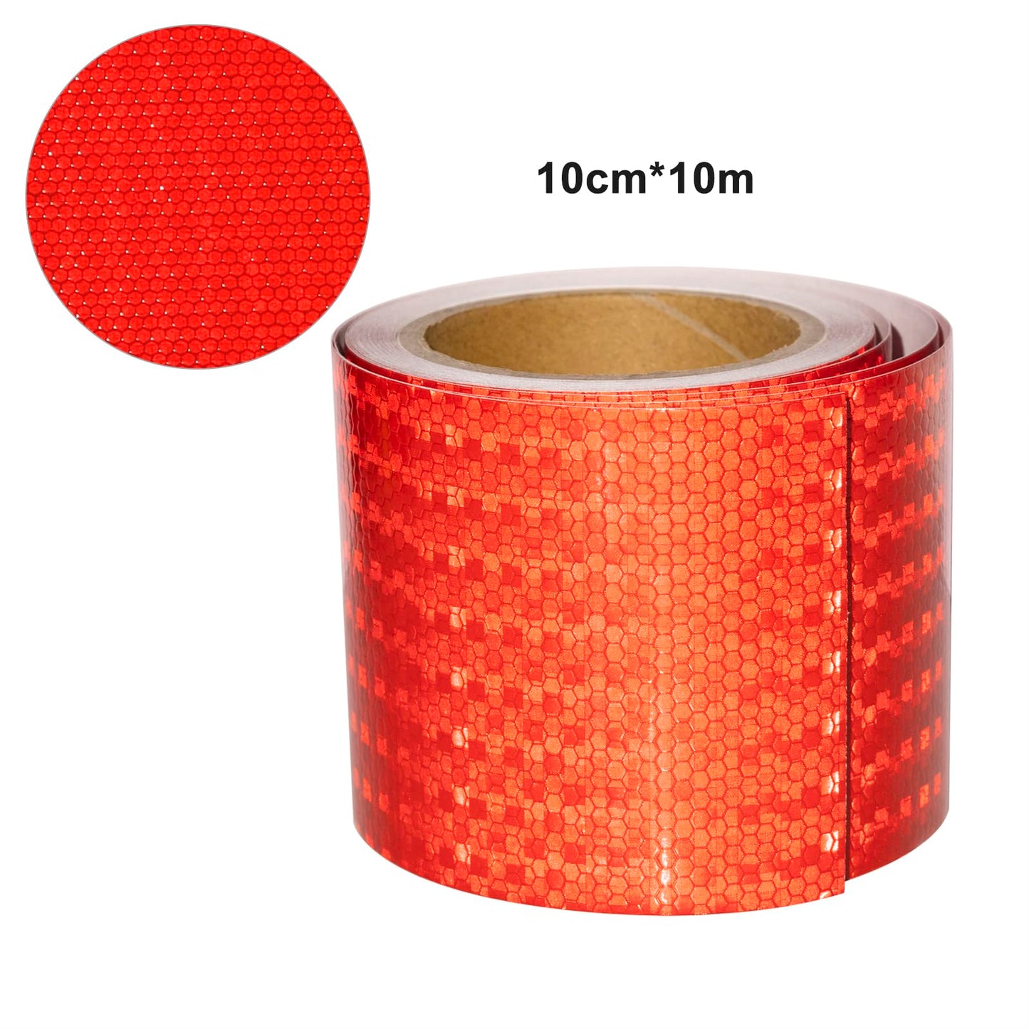 XFXIA Reflektierendes Klebeband Rot 10 cm x 10 m, wasserdicht, reflektierendes Klebeband, selbstklebendes Warnband für Fahrzeuge, Autos, Anhänger, Outdoor