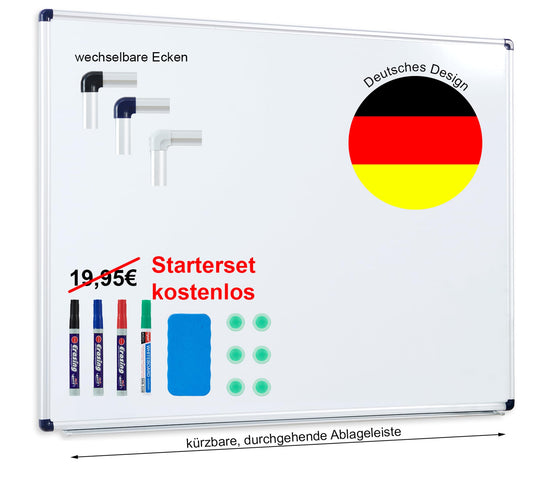 Dynamic-Wave Premium Whiteboard - 240 x 120 - Magnetwand & Schreib- und Zeichentafel - Vielseitige Magnettafel, Notiztafel für Büro, Schule & Zuhause
