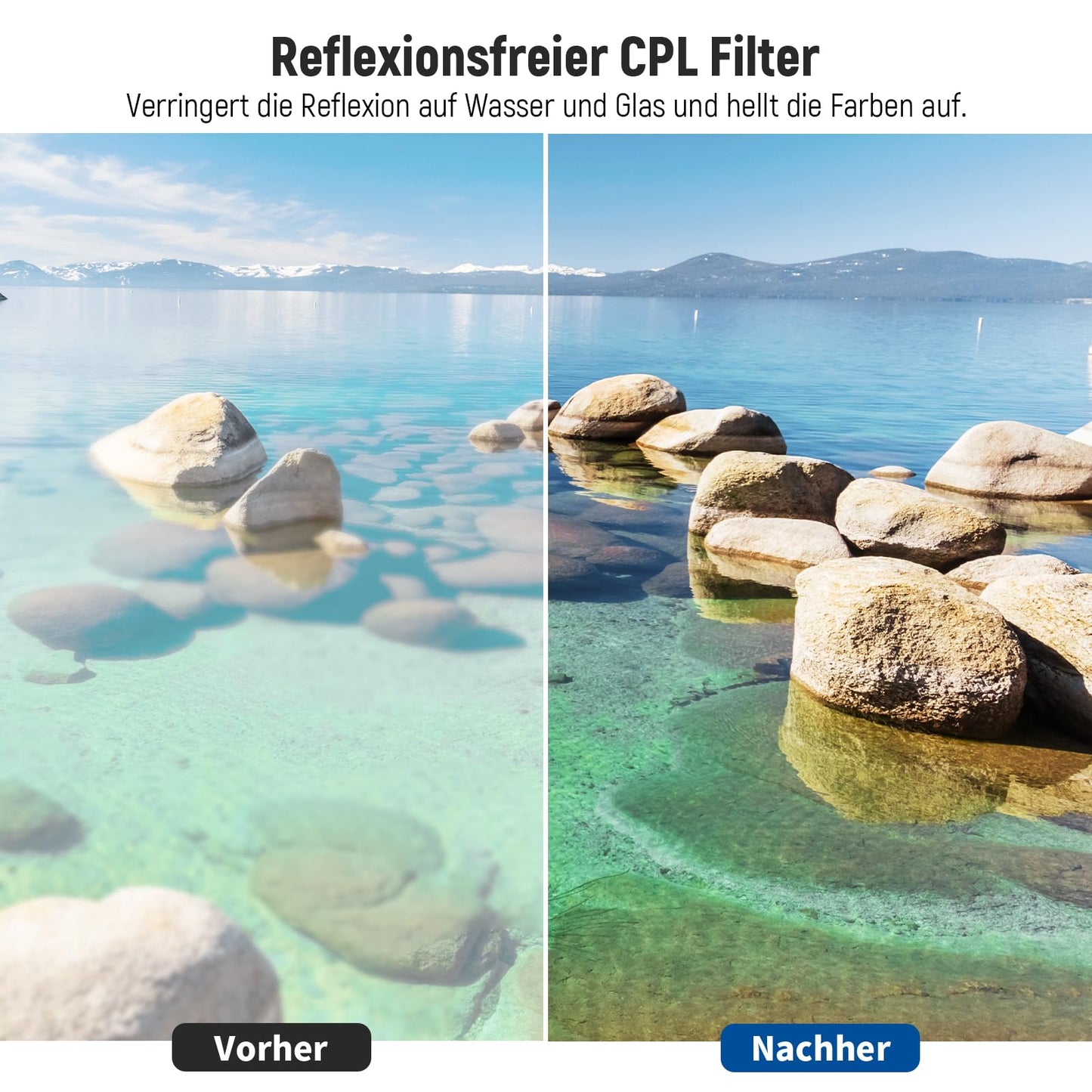 NEEWER 58mm Objektiv Filter Set: UV, CPL, FLD, ND2, ND4, ND8, Gegenlichtblende und Objektivdeckel Kompatibel mit Canon Nikon Sony Panasonic DSLR Kameras mit 58mm Objektiv