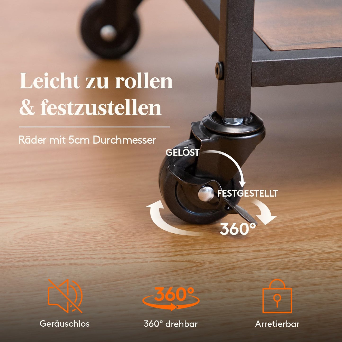 Lifewit Servierwagen, Barwagen mit 3 Ebenen und feststellbaren Rädern, 12 Weinfächern und 3 Reihen Glashalter, Küchenwagen,Cocktailwagen für Esszimmer Wohnzimmer, 80,2 x 33,2 x 86 cm, Braun-Rustikal