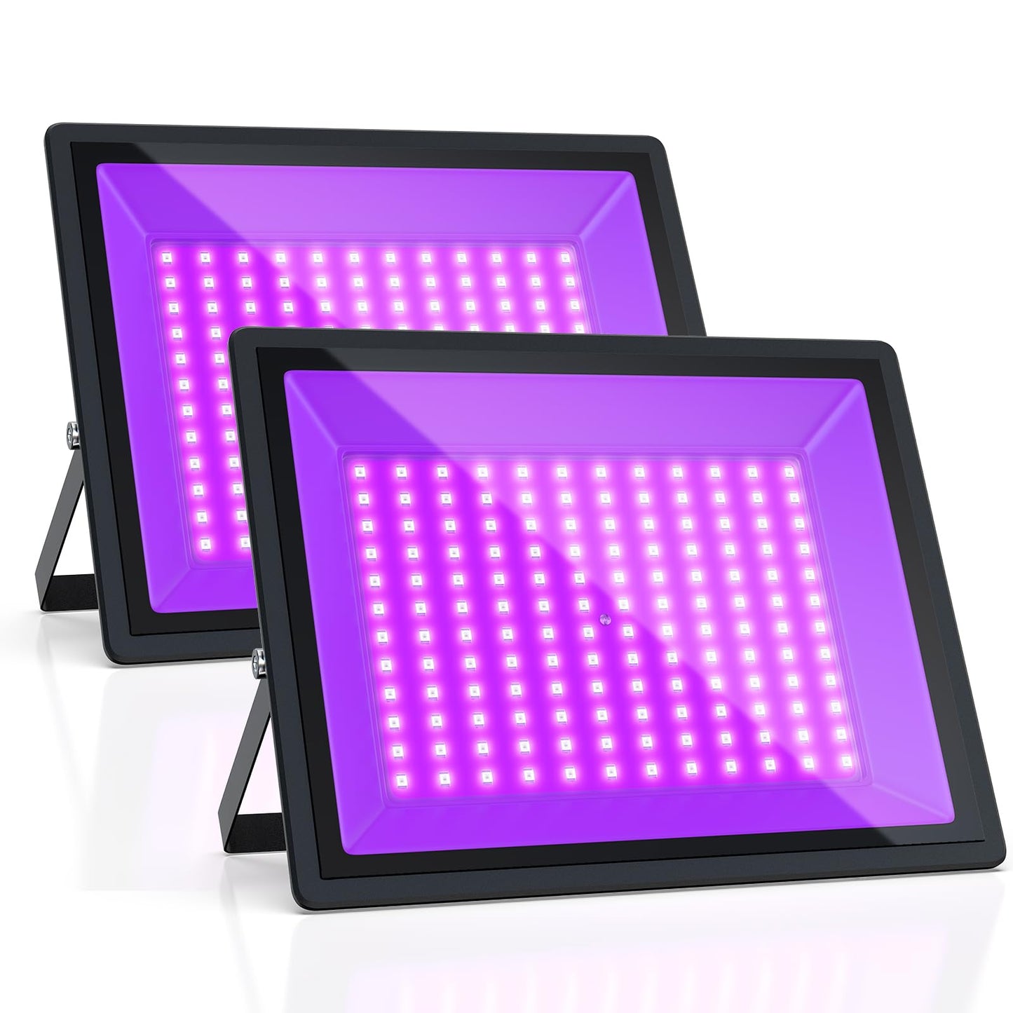 AffyBulb 150W LED Schwarzlicht, Schwarzlichtlampe, Schwarzlicht Strahler, UV Flutlicht für Weihnachten, Halloween, Neon Glühparty, Körperbemalung, UV Harzaushärtungslicht, IP66 Wasserdicht (2 Stück)