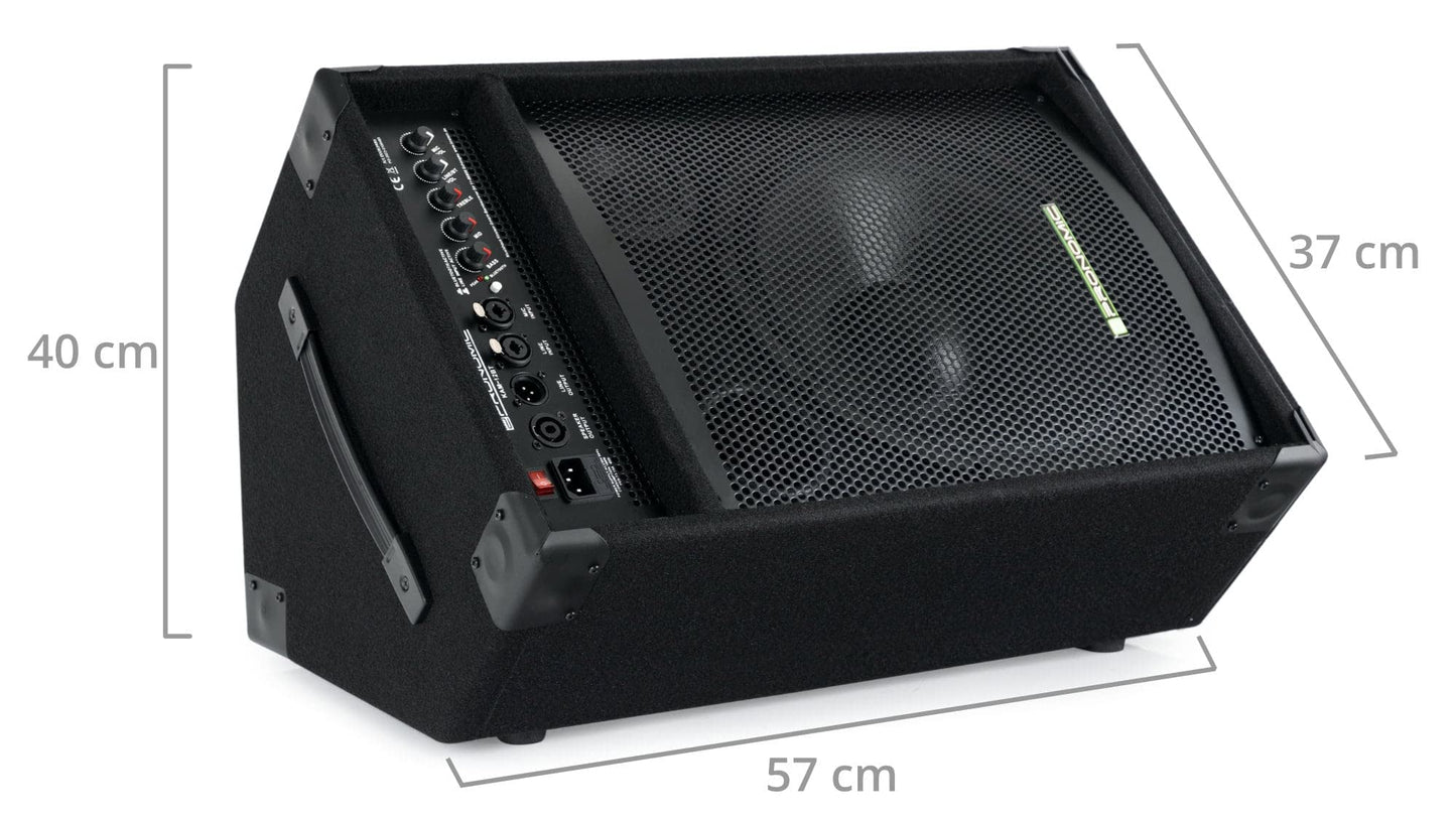 Pronomic KAM-12BT Aktiver Bühnenmonitor - PA Monitor Lautsprecher mit Bluetooth- 120 Watt (RMS), 3-Band-Equalizer - 12" Woofer - 3" Hochtöner