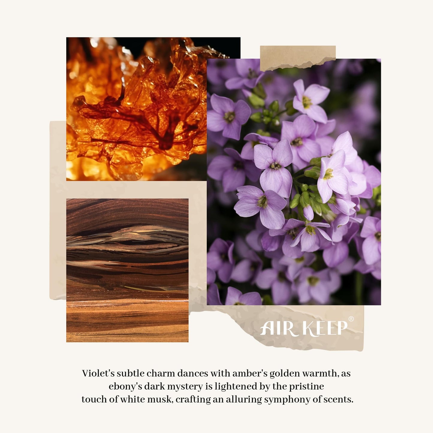 Airkeep Duftkerze im Glas Violet Amber, 450g groß Kerze, Weihnachten Duftkerze, Kerzengeschenke für Frauen & Männer