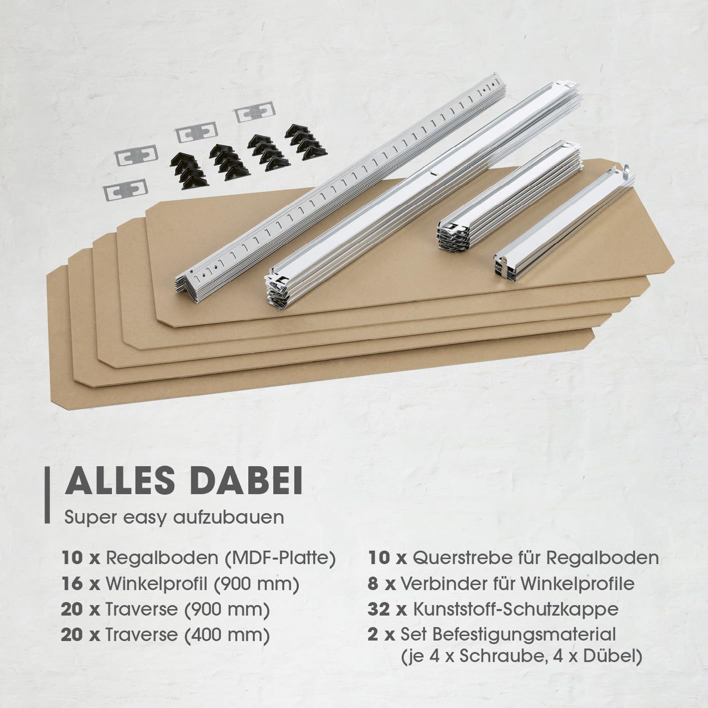 EASYmaxx Schwerlastregal 2er-Set 180x90x40 cm | 1750 kg Traglast, 175 kg pro Ebene | Regal und Werkbank | Kellerregal, Lagerregal mit 10 verstellbaren Ablagen | Keller, Garage, Hobbyraum, Werkstatt