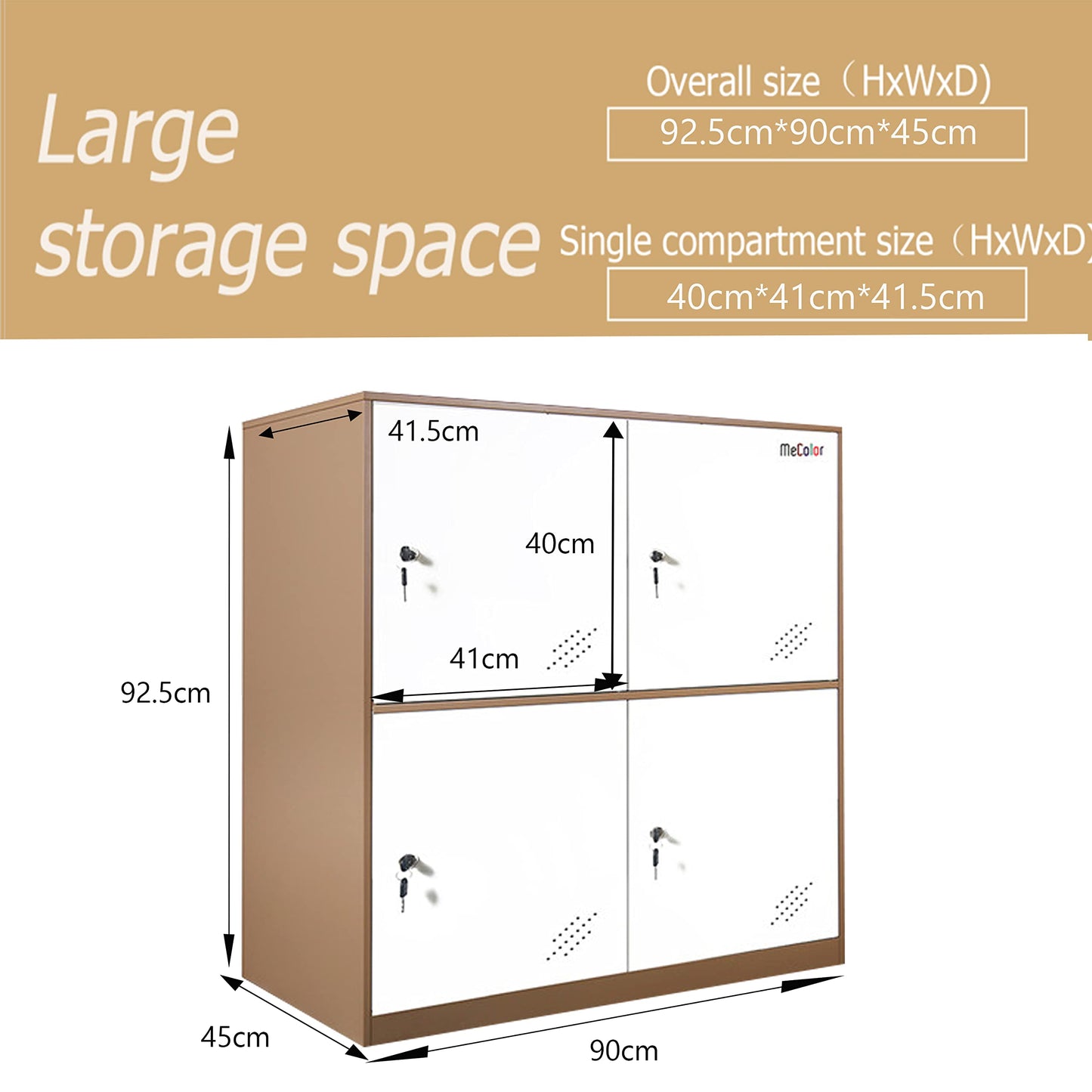 MECOLOR 4,6,9 Tür Metall Büroschrank Mitarbeiter verwenden kleine Schließfächer Schlafzimmer Würfel Schließfach, Wohnzimmer und Schule Locker, Home Locker Organizer Lagerung für Kinder(weiß - 4D)
